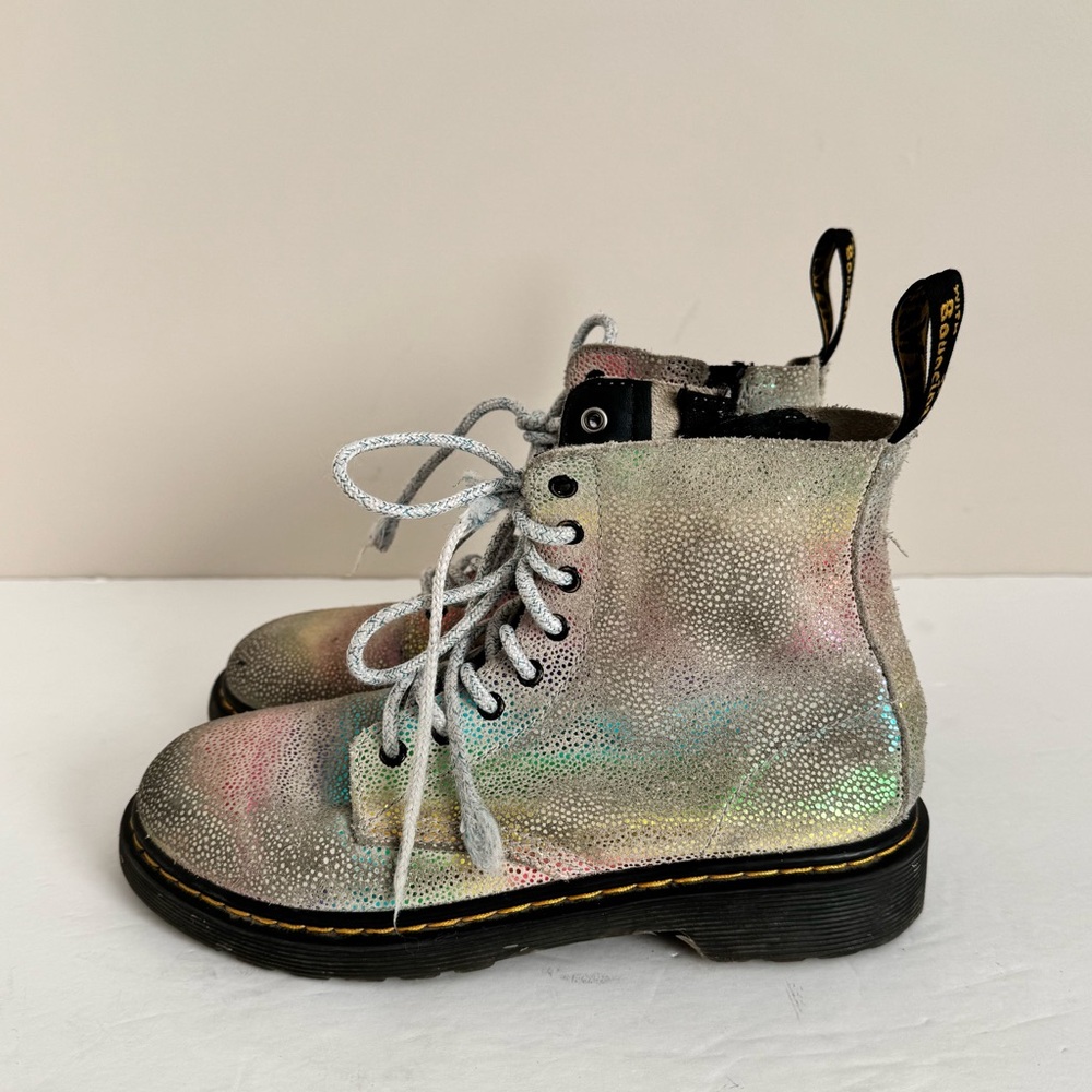 Dr. Martens Toddler 1460 Pascal Iridescent Lace Up Boots Multi-Kidray size 3 - Picture 4 of 13